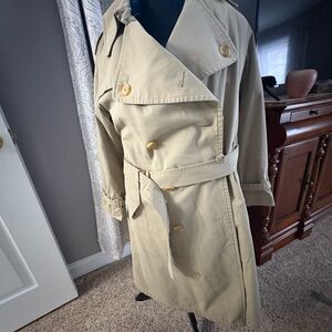 Burberry Beige and Navy Plaid Fabric